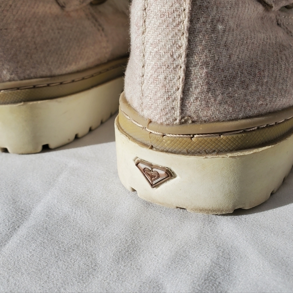 ROXY "Zurich" Wool Boots Women's Faux Fur Ankle Lace up fluffy Boots, size 7.5 - Picture 11 of 12